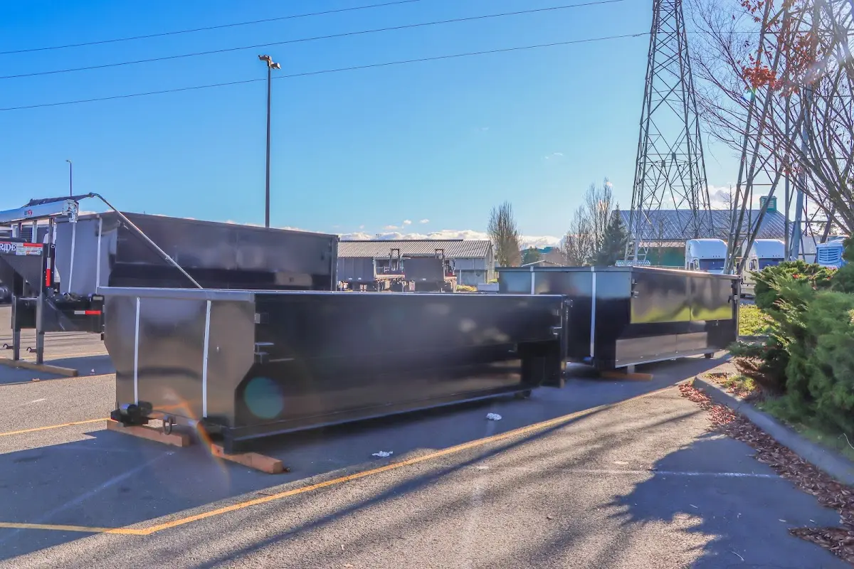 Roll-off dumpster ready for waste disposal at job site for Construction Dumpster Rental in Cocoa
